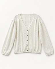 Ivory women's preloved button-down cardigan, VW-BLWC119