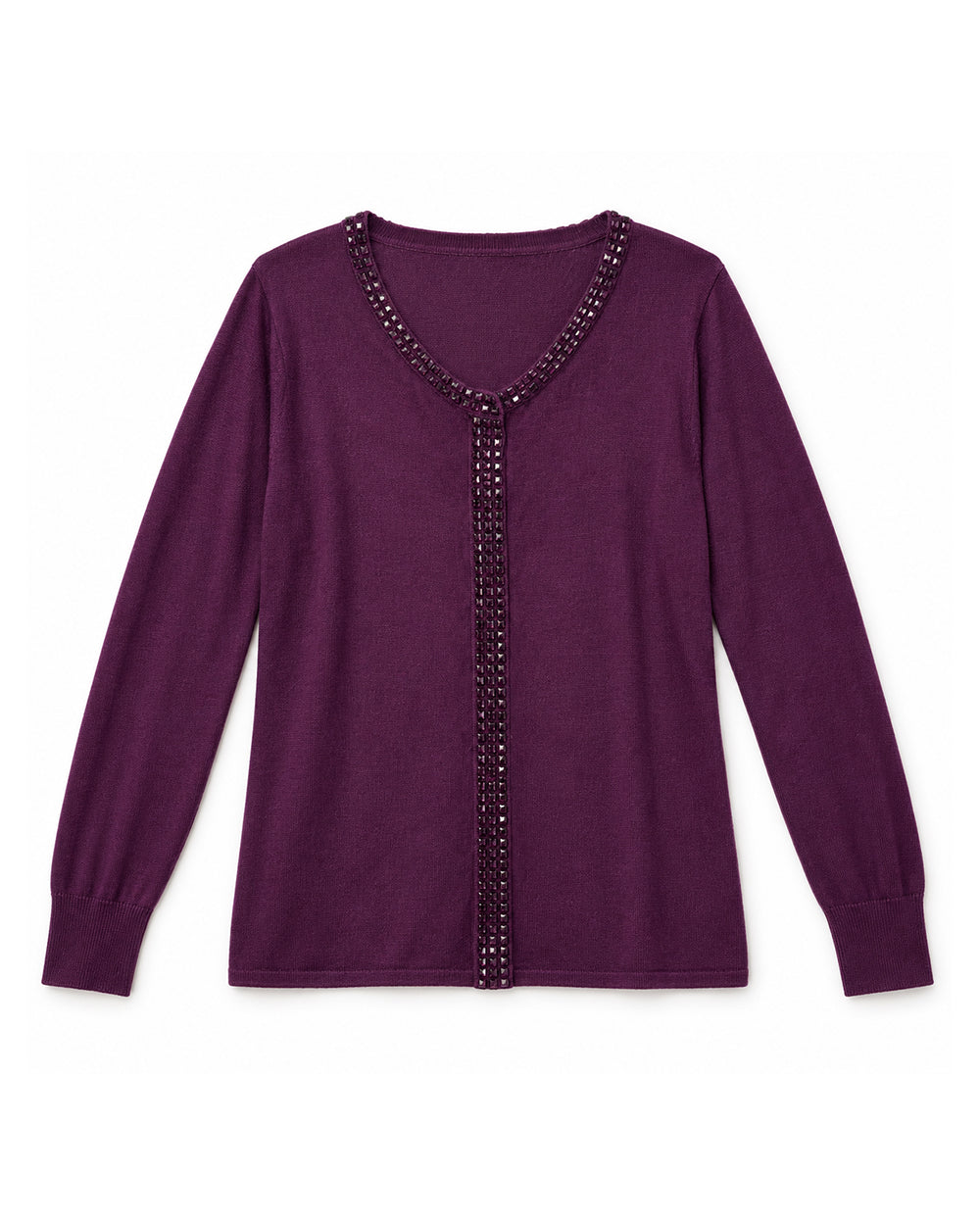 Plum women's preloved button-down cardigan, VW-BLWC18