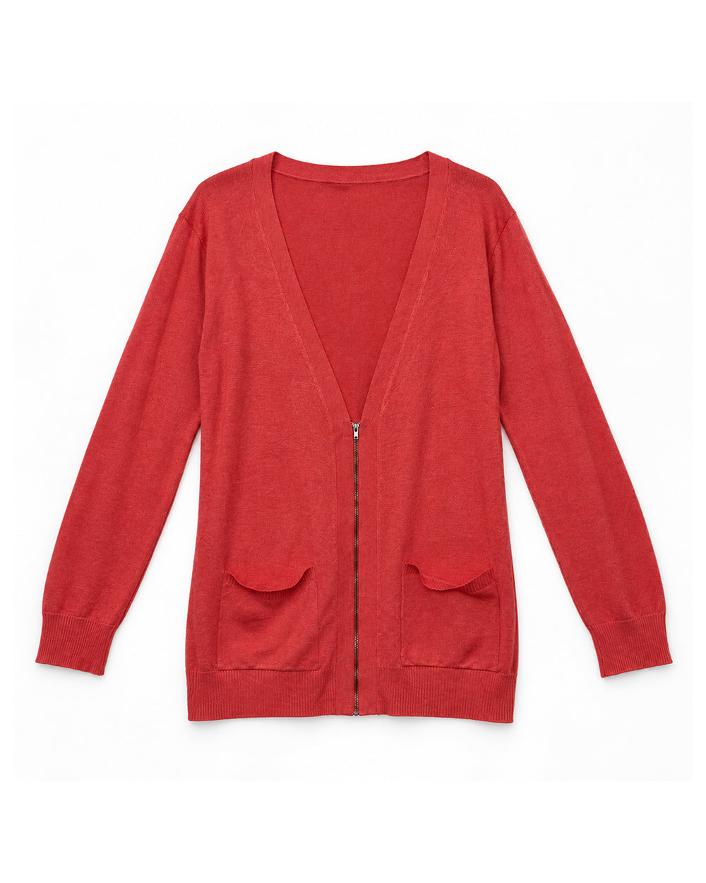 Coral Red women's preloved button-down cardigan, VW-BLWC21