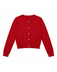 Red women's preloved button-down cardigan, VW-BLWC25