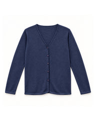 Navy Blue women's preloved button-down cardigan, VW-BLWC29
