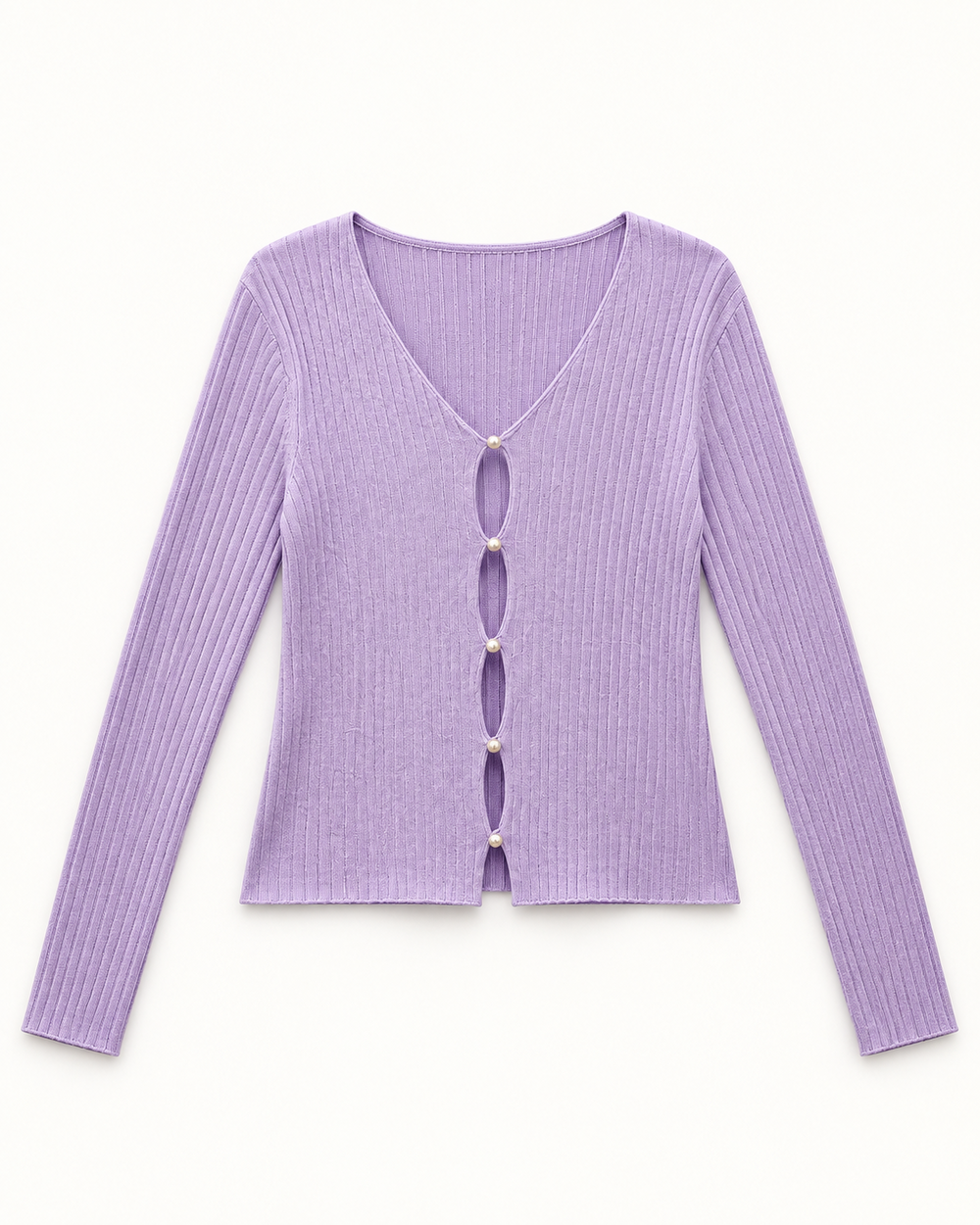 Lilac women's preloved button-down cardigan, VW-BLWC38