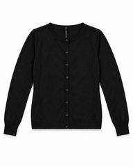 Black women's preloved button-down cardigan, VW-BLWC42