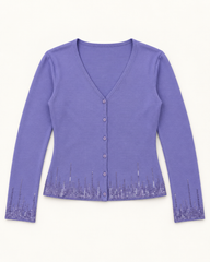 Lilac women's preloved button-down cardigan, VW-BLWC44