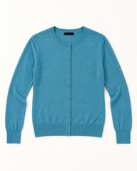 Teal women's preloved button-down cardigan, VW-BLWC46