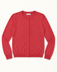 Coral Red women's preloved button-down cardigan, VW-BLWC47