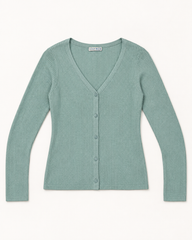 Sage Green women's preloved button-down cardigan, VW-BLWC48