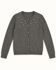 Charcoal women's preloved button-down cardigan, VW-BLWC52