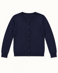 Navy Blue women's preloved button-down cardigan, VW-BLWC53