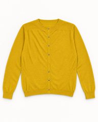Mustard Yellow women's preloved button-down cardigan, VW-BLWC55