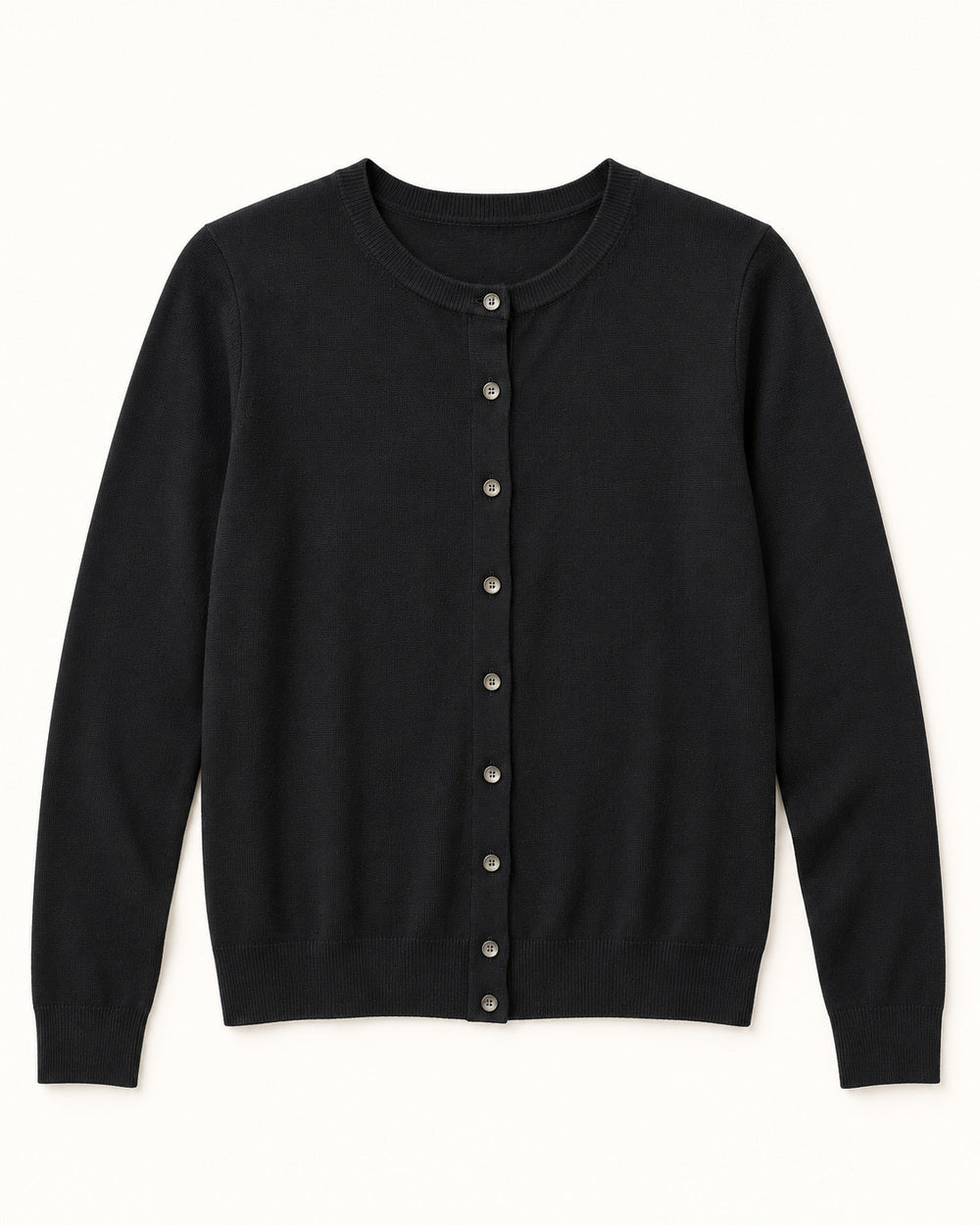 Black women's preloved button-down cardigan, VW-BLWC56