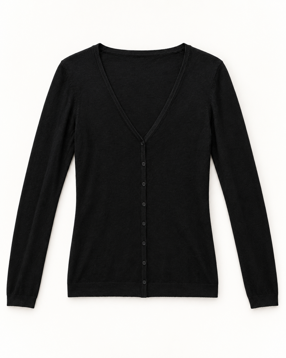 Black women's preloved button-down cardigan, VW-BLWC60