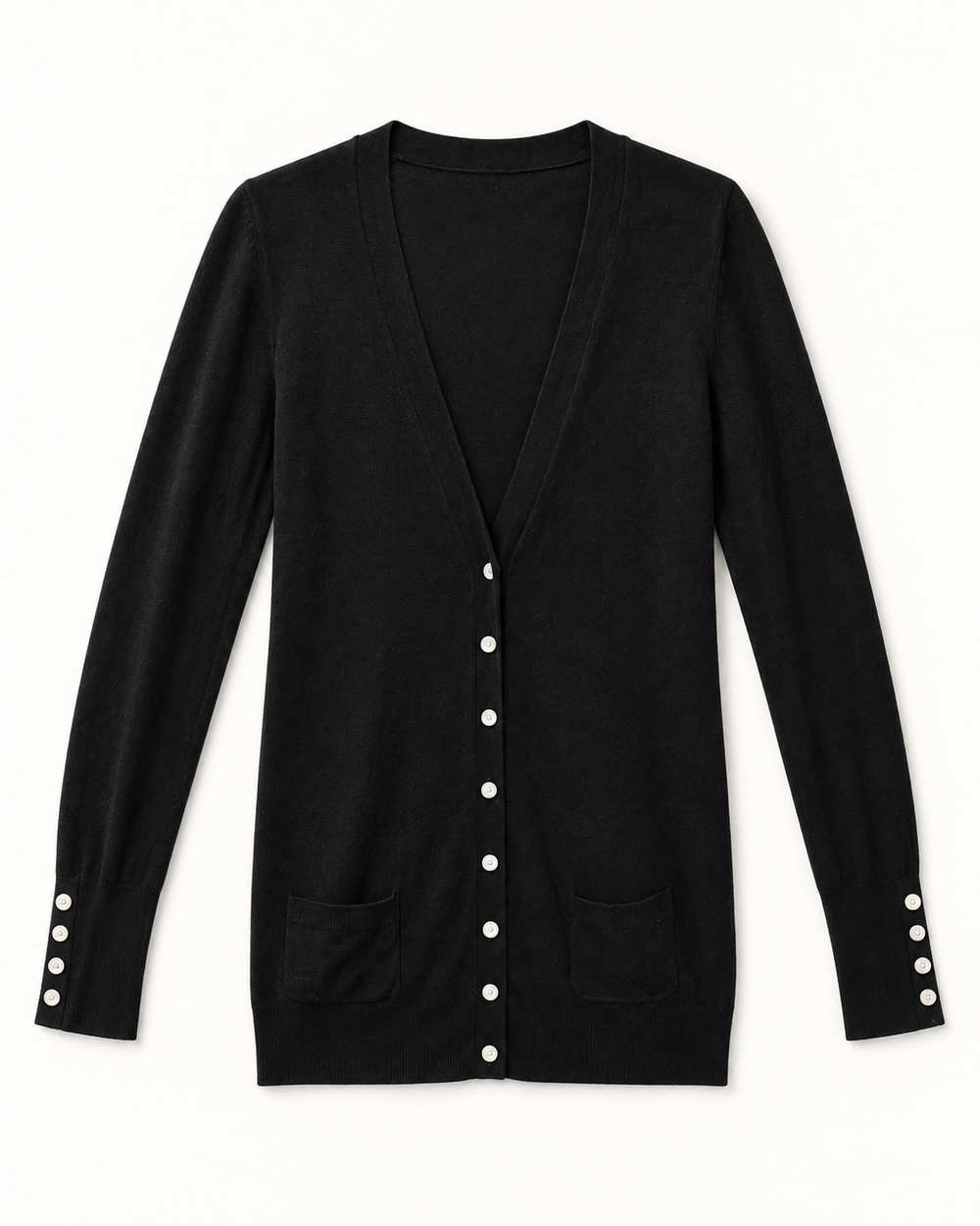 Black women's preloved button-down cardigan, VW-BLWC65