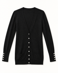 Black women's preloved button-down cardigan, VW-BLWC65