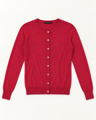 Red women's preloved button-down cardigan, VW-BLWC66