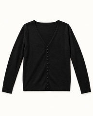 Black women's preloved button-down cardigan, VW-BLWC70
