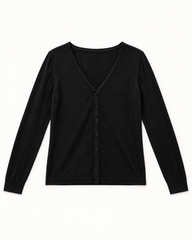 Black women's preloved button-down cardigan, VW-BLWC73
