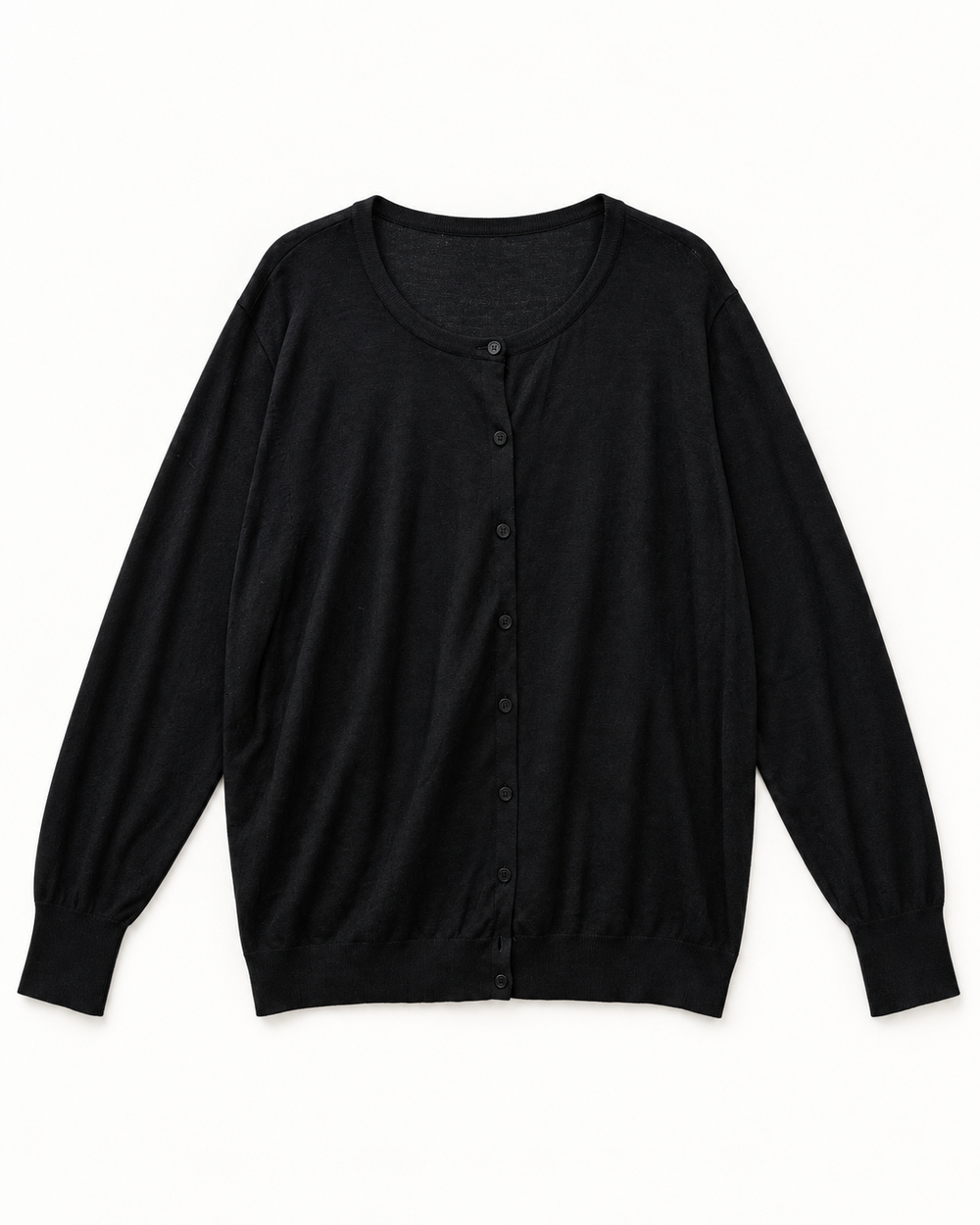 Black women's preloved button-down cardigan, VW-BLWC81