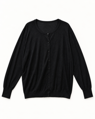 Black women's preloved button-down cardigan, VW-BLWC81