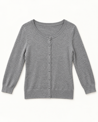 Grey women's preloved button-down cardigan, VW-BLWC91