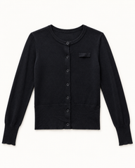 Black women's preloved button-down cardigan, VW-BLWC93