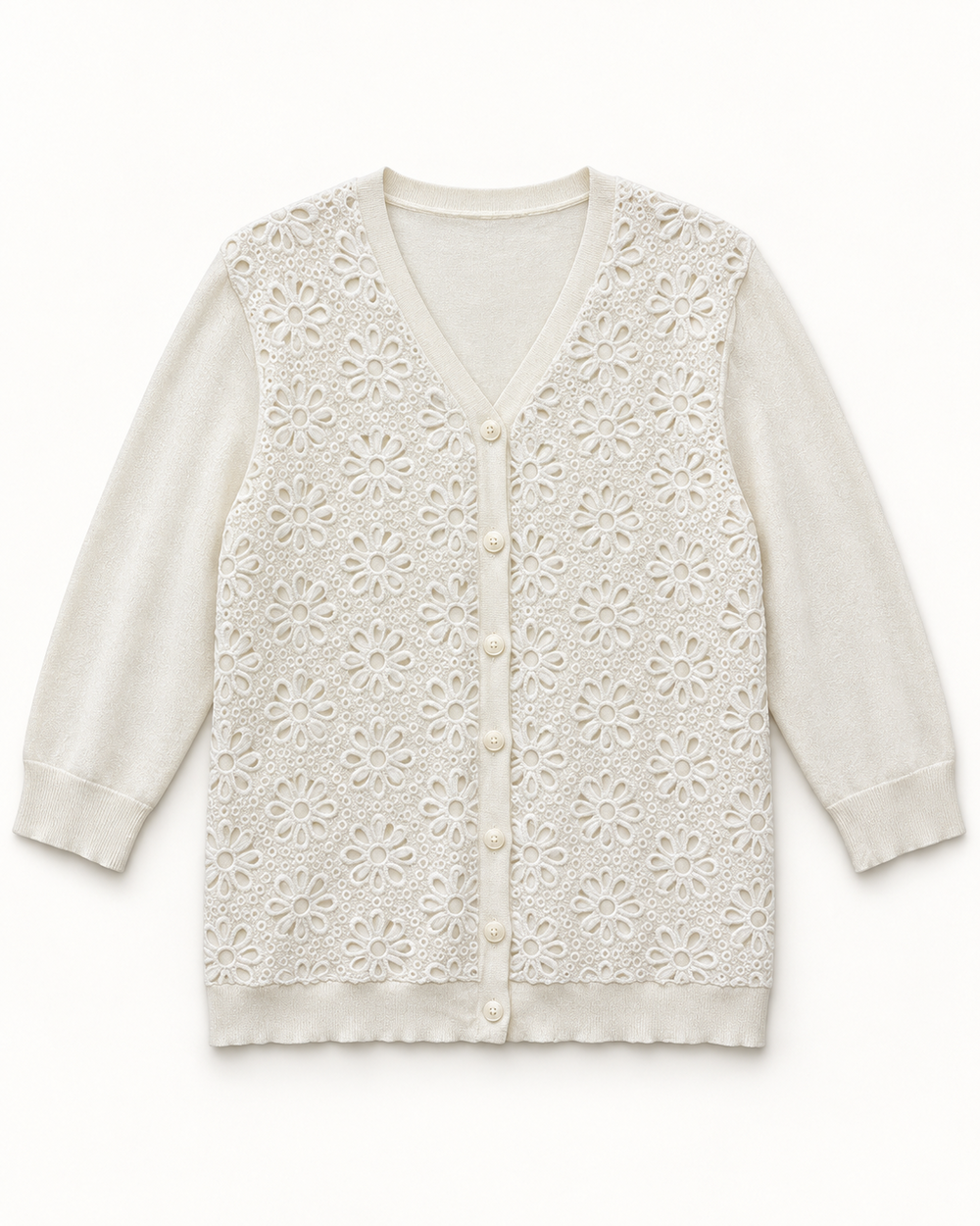 Ivory women's preloved button-down cardigan, VW-BLWC95