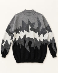 Grey, White & Black women's preloved winter crop top, VW-CTP128