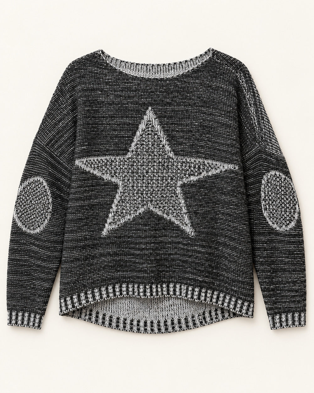 Charcoal & Silver women's preloved winter crop top, VW-CTP156