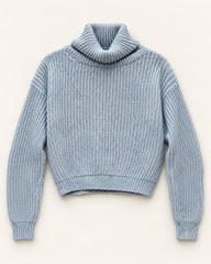 Powder Blue women's preloved winter crop top, VW-CTP183