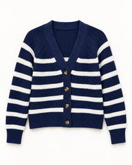 Navy women's preloved heavy button cardigan, VW-HBC10