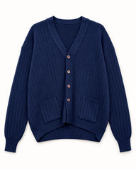 Navy women's preloved heavy button cardigan, VW-HBC100