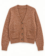 Camel & Brown women's preloved heavy button cardigan, VW-HBC109