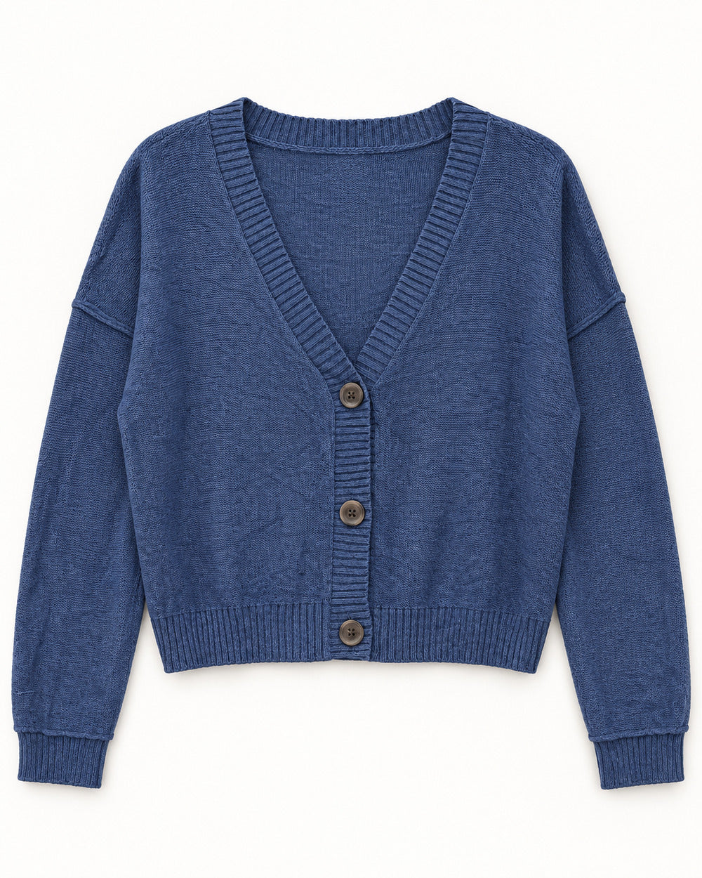 Navy women's preloved heavy button cardigan, VW-HBC11
