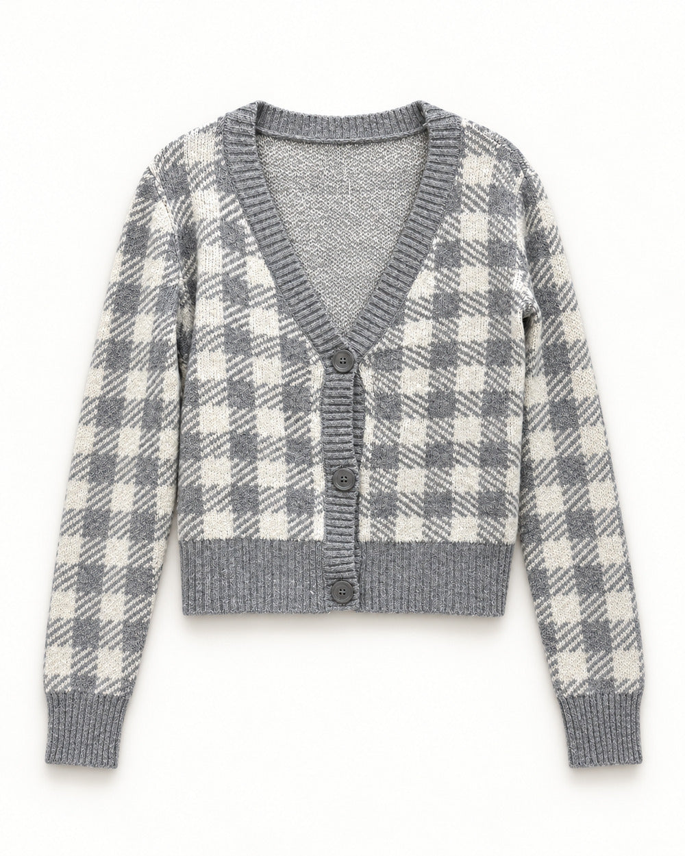 Grey women's preloved heavy button cardigan, VW-HBC114