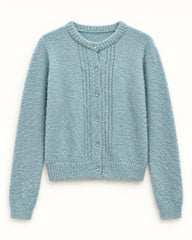 Light Grey women's preloved heavy button cardigan, VW-HBC117