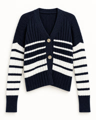 Navy women's preloved heavy button cardigan, VW-HBC120