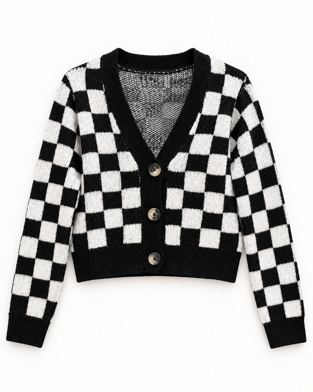 Black women's preloved heavy button cardigan, VW-HBC136