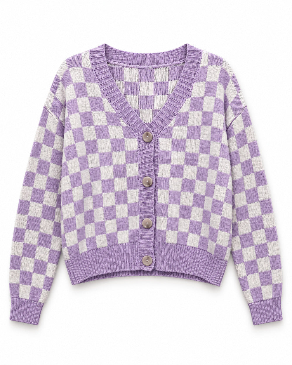 Lilac & Blush Pink women's preloved heavy button cardigan, VW-HBC137