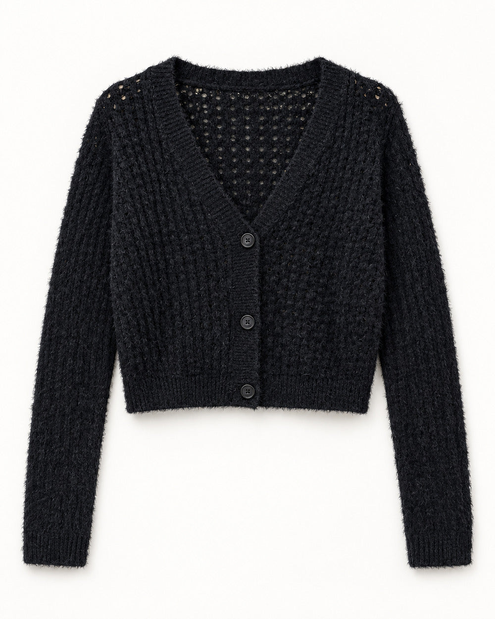 Charcoal Grey women's preloved heavy button cardigan, VW-HBC14