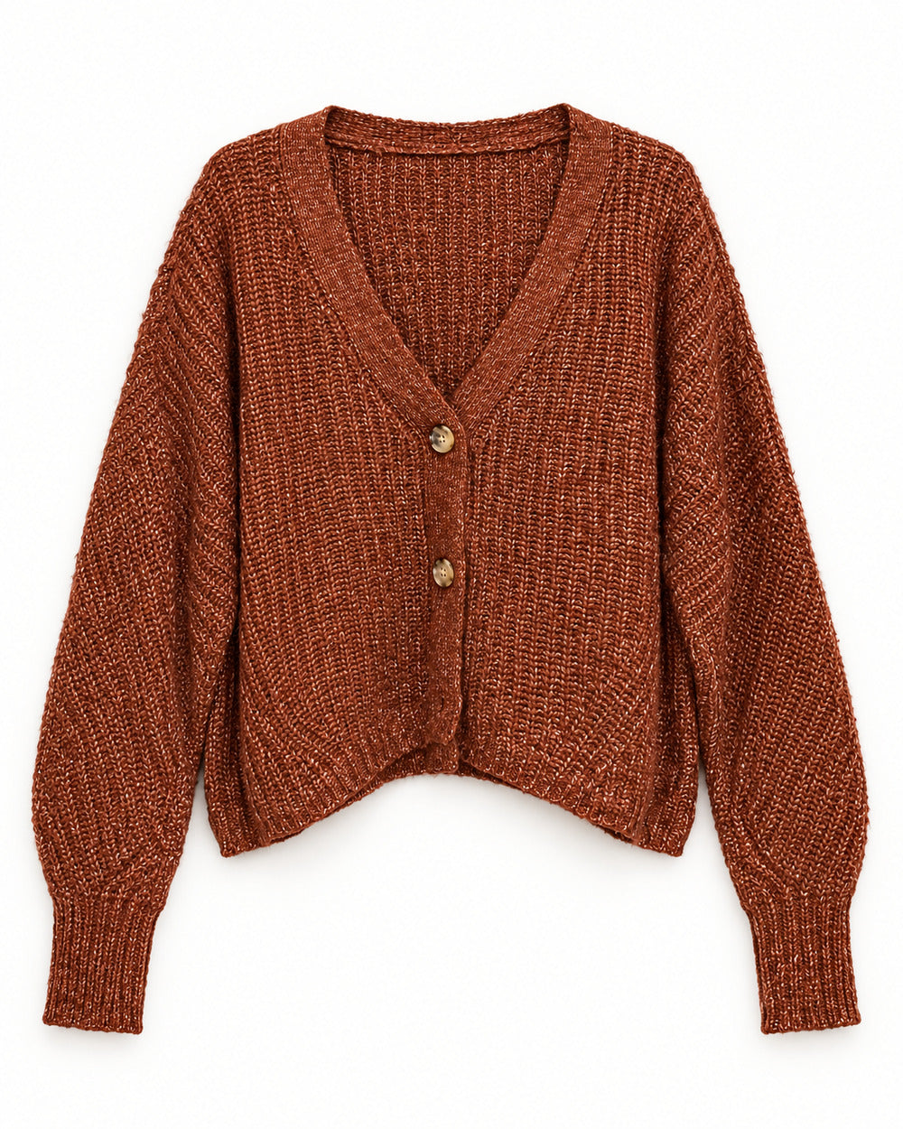 Rust women's preloved heavy button cardigan, VW-HBC154
