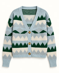 Forest Green women's preloved heavy button cardigan, VW-HBC159