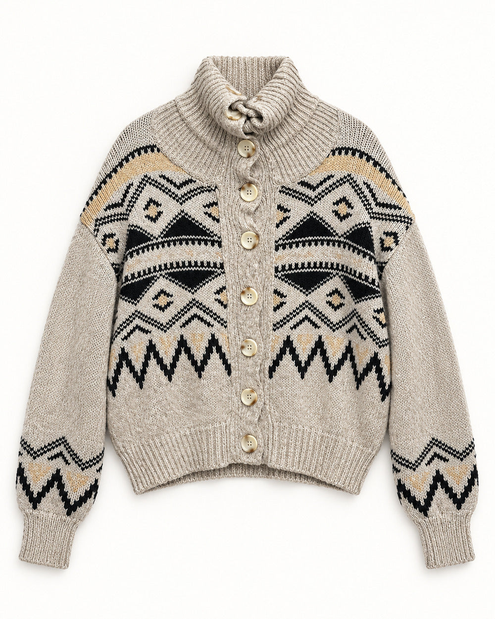 Taupe women's preloved heavy button cardigan, VW-HBC167