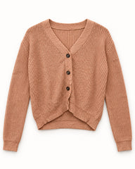 Camel & Beige women's preloved heavy button cardigan, VW-HBC17