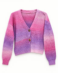 Lilac & Pink women's preloved heavy button cardigan, VW-HBC170