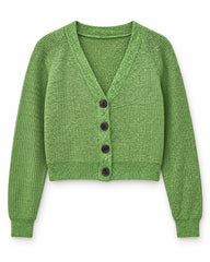 Olive women's preloved heavy button cardigan, VW-HBC182