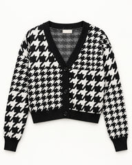 Black women's preloved heavy button cardigan, VW-HBC203