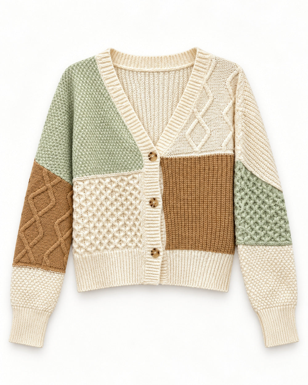 Camel women's preloved heavy button cardigan, VW-HBC206