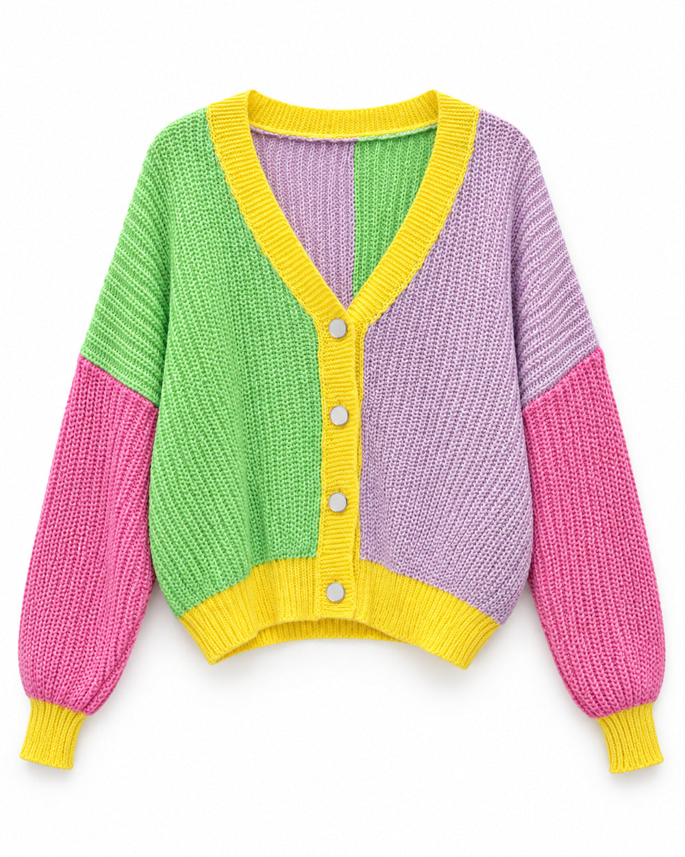 Pink & Blush Pink women's preloved heavy button cardigan, VW-HBC209