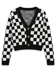 Charcoal Grey & Black women's preloved heavy button cardigan, VW-HBC222