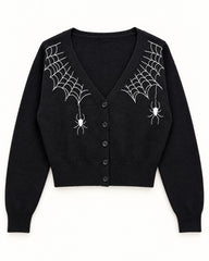 Charcoal Grey & Lilac women's preloved heavy button cardigan, VW-HBC223